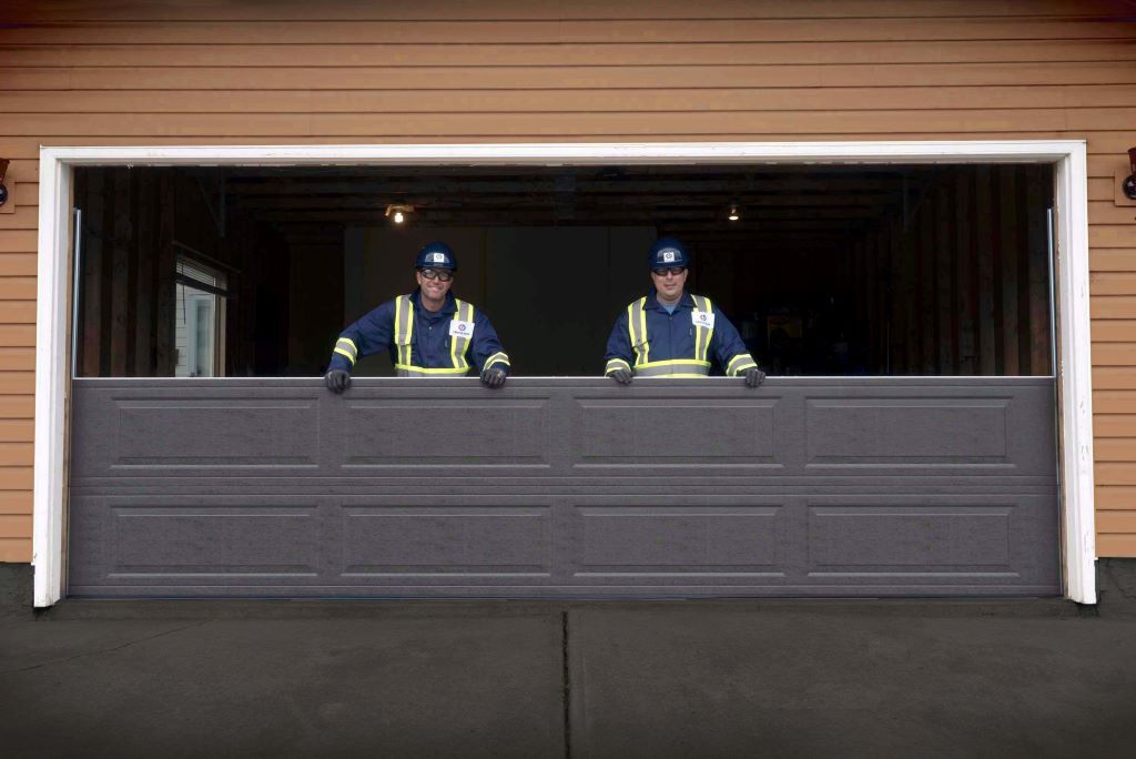 Modern garage door equipped with innovative smart repair features for Canadian homeowners