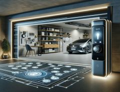 Illustration of smart garage door technology with top 5 repair innovations for Canadian homes