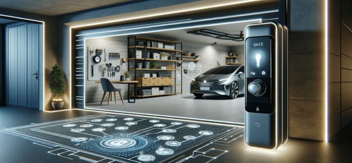 Illustration of smart garage door technology with top 5 repair innovations for Canadian homes