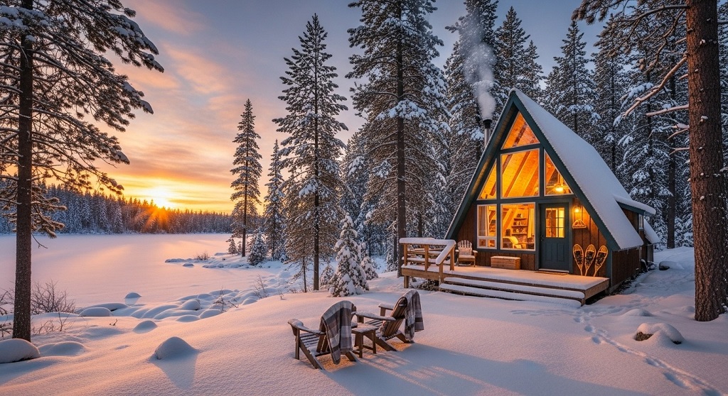 Family-friendly cabin rental with outdoor deck