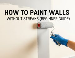 beginner painting wall with roller without streaks