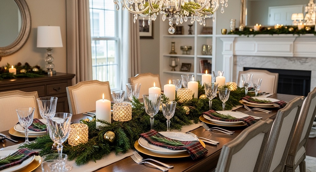 entryway christmas wreath garland and lantern holiday decoration