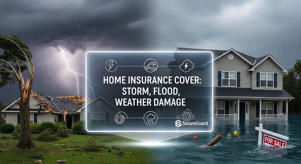 Comparison chart showing home insurance vs flood insurance coverage differences