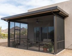 Modern outdoor room enclosure in Phoenix Arizona backyard