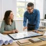 Custom home design cost breakdown chart on paper