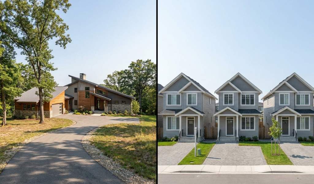 Homeowner comparing building options with an architect
