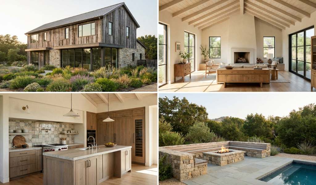 Modern custom home design exterior with large windows