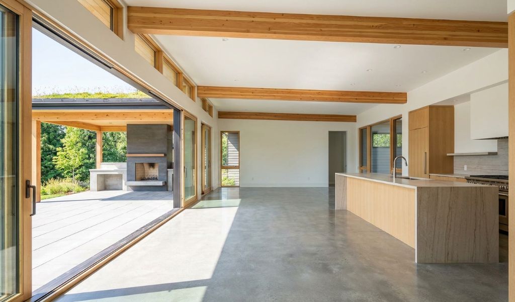 Spacious mudroom with built in storage cubbies
